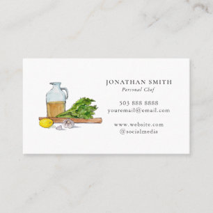 Fresh food Personal Chef Catering Business Card