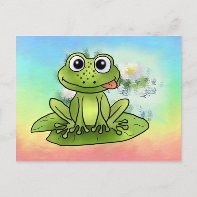 Fresh frog in pond postcard (Front)