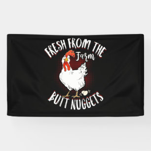 Fresh From The Farm Butt Nuggets Chicken Farming Banner
