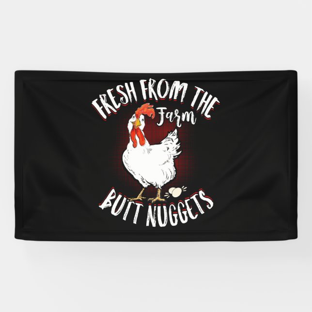 Fresh From The Farm Butt Nuggets Chicken Farming Banner (Horizontal)