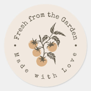 Fresh From The Garden Botanical Tomato Custom Sand Classic Round Sticker