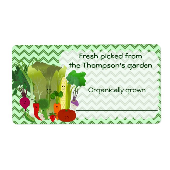 Fresh From The Garden Vegetables Label (Front)