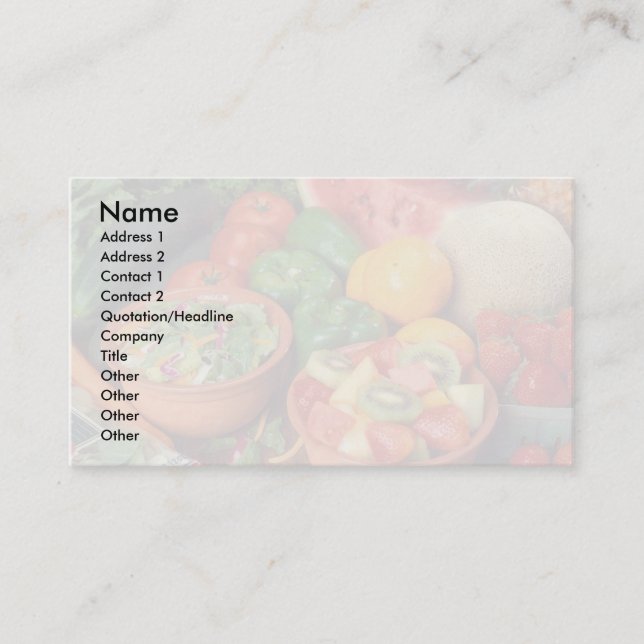 Fresh fruit and vegetables business card (Front)