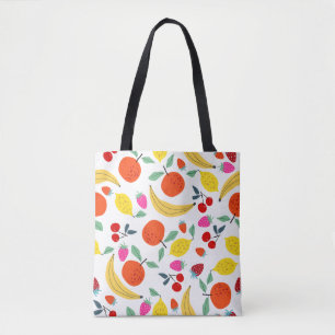 Fresh Fruit Medley' Colourful Pattern Tote Bag