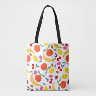 Fresh Fruit Medley' Colourful Pattern Tote Bag