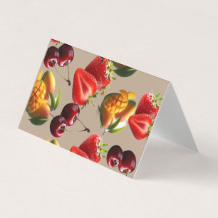 Fresh Fruit Pattern – Strawberry, Cherry & Mango A Business Card