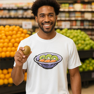 Fresh Fruit Salad Bowl with Kiwi and Orange T-Shirt