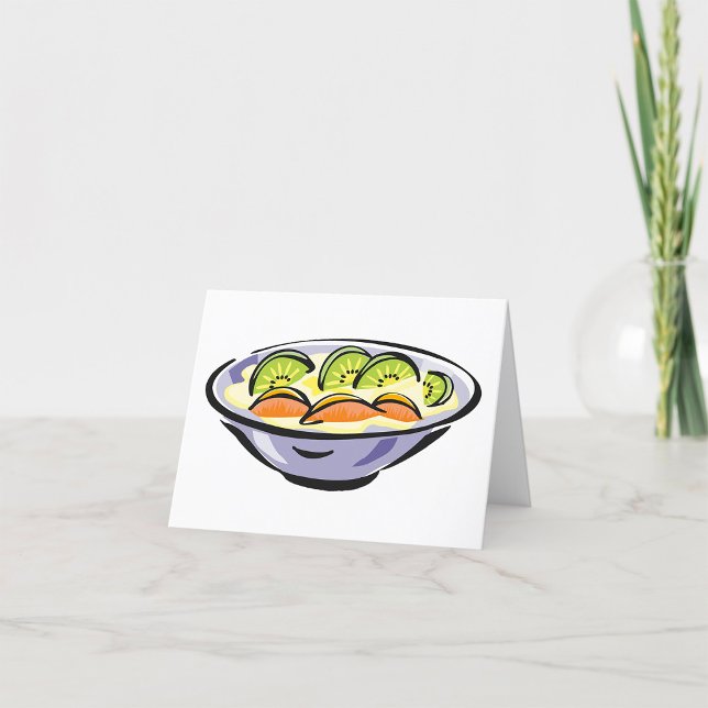 Fresh Fruit Salad Bowl with Kiwi and Orange Thank You Card (Creator Uploaded)