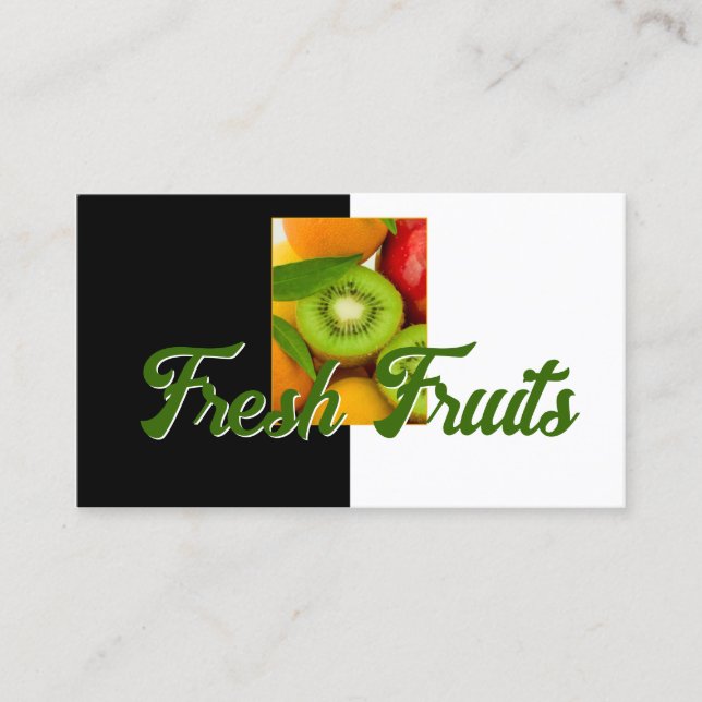 Fresh fruit-themed card for local nutrition bars (Front)