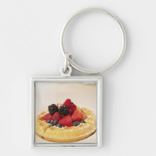 Fresh fruit waffle key ring