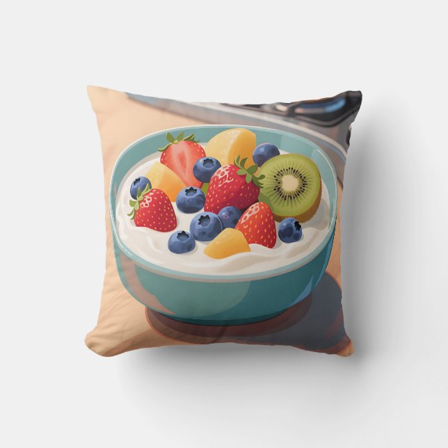 Fresh Fruit Yogurt Bowl Cushion (Front)