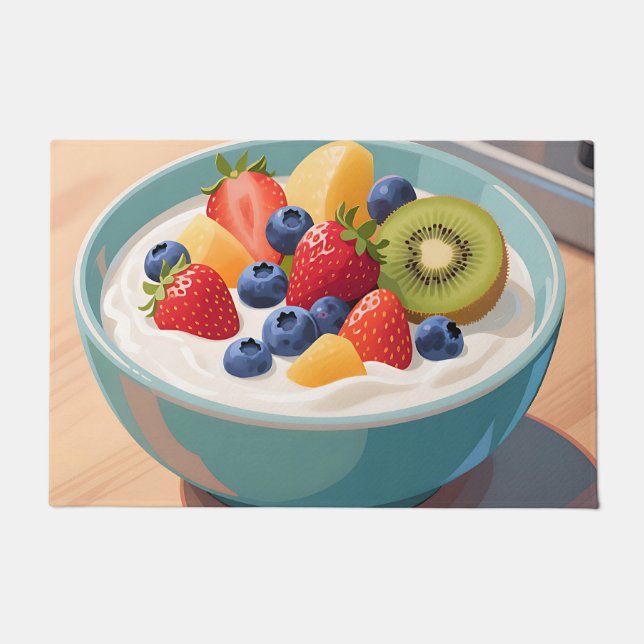 Fresh Fruit Yogurt Bowl Doormat (Front)