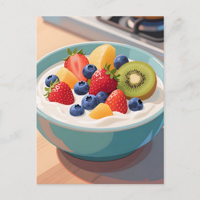 Fresh Fruit Yogurt Bowl Postcard (Front)