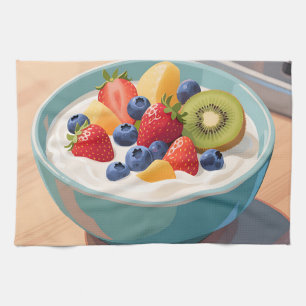 Fresh Fruit Yogurt Bowl Tea Towel