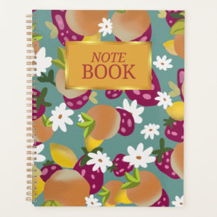 Fresh Fruits and Daisies Vibrant Floral Notebook Planner