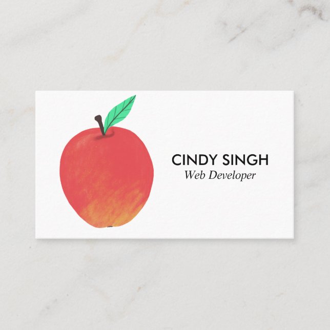 FRESH FRUITS: apples illustrated Business Card (Front)