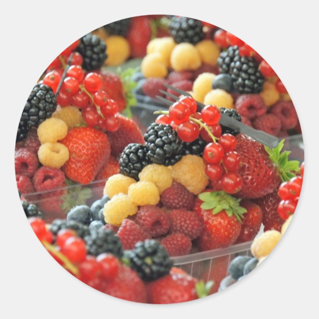 fresh fruits classic round sticker (Front)