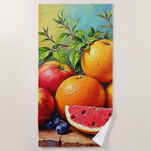 Fresh Fruits in a Perfect Mix Design Beach Towel