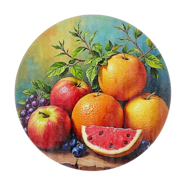 Fresh Fruits in a Perfect Mix Design Cutting Board (Front)