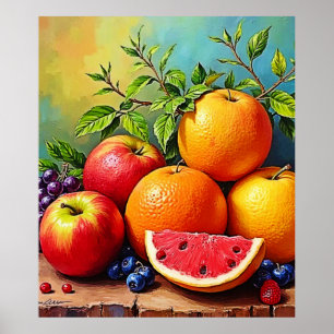 Fresh Fruits in a Perfect Mix Design Poster