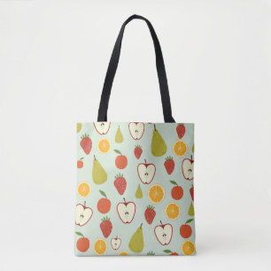 Fresh fruits in a seamless repeating pattern tote bag
