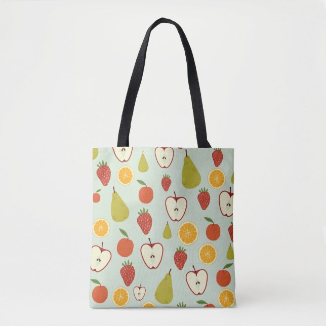 Fresh fruits in a seamless repeating pattern tote bag (Front)