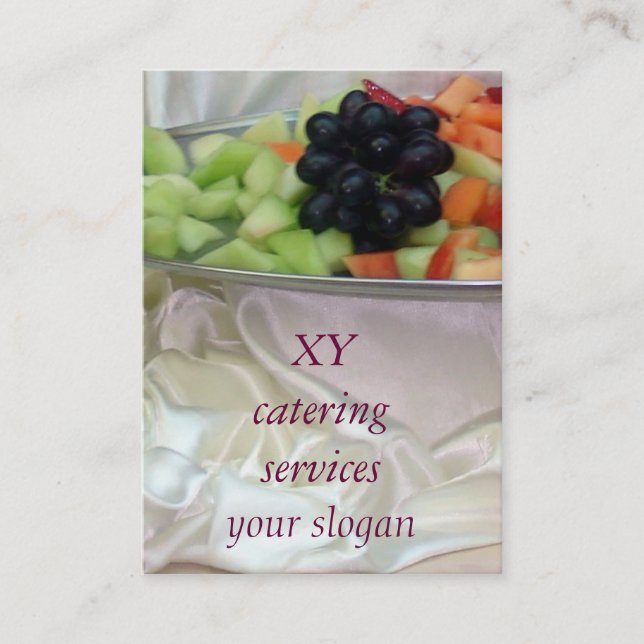 Fresh fruits on silk business card (Front)