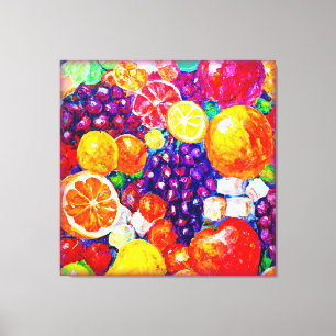 "Fresh Fruits Pattern" Cute Art. Buy Now  Canvas Print