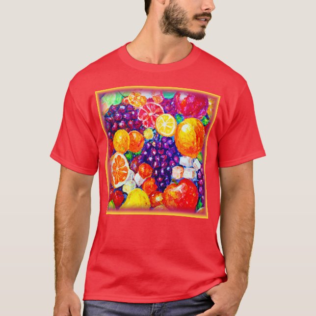 "Fresh Fruits Pattern" Cute Art. Buy Now  T-Shirt (Front)