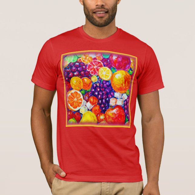 "Fresh Fruits Pattern" Cute Art. Buy Now  T-Shirt (Front)