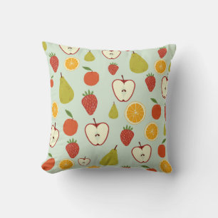Fresh Fruits: Vibrant Seamless Pattern Cushion