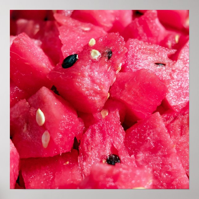 fresh fruity photo of sliced watermelon salad poster (Front)