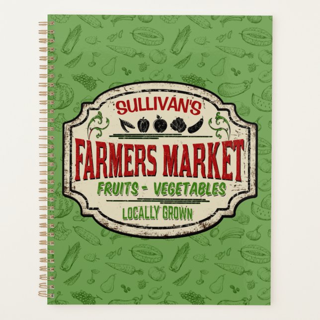 Fresh Garden ADD NAME Locally Grown Farmers Market Planner (Front)
