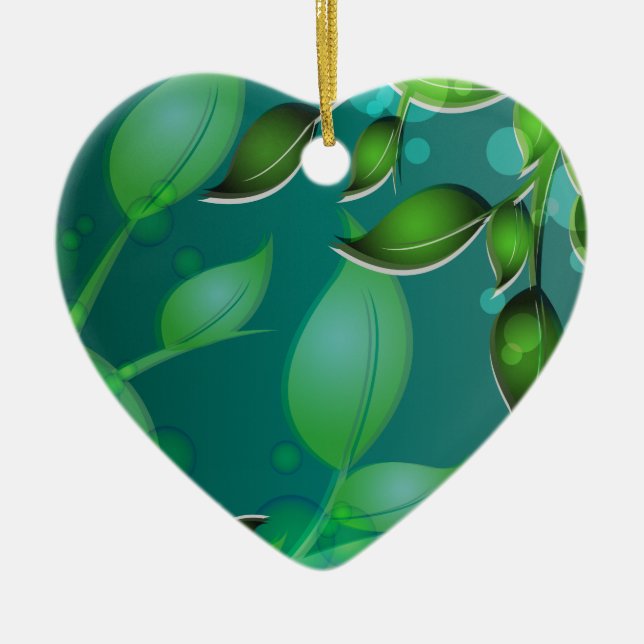 Fresh Garden Leaves Ceramic Tree Decoration (Front)