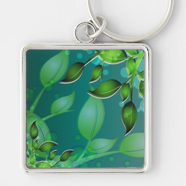 Fresh Garden Leaves Key Ring (Front)