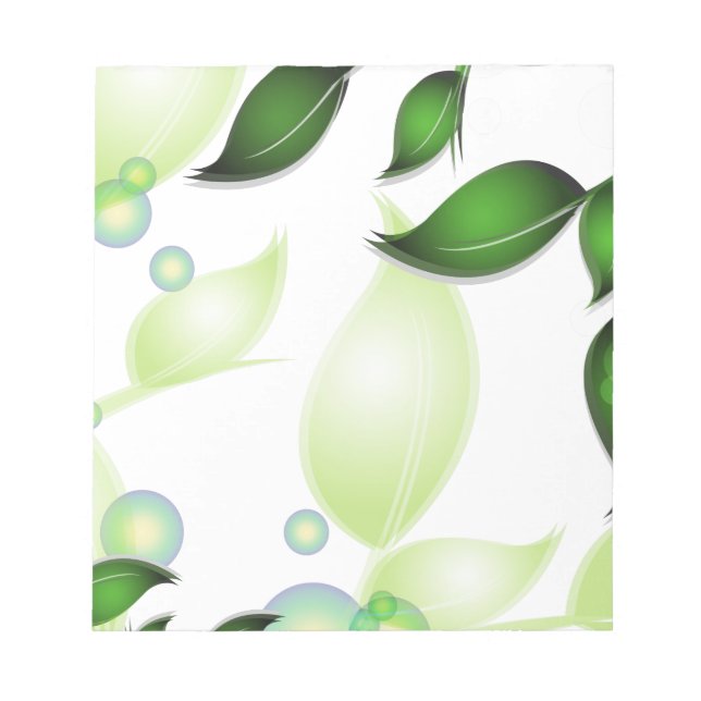 Fresh Garden Leaves on White Notepad (Front)