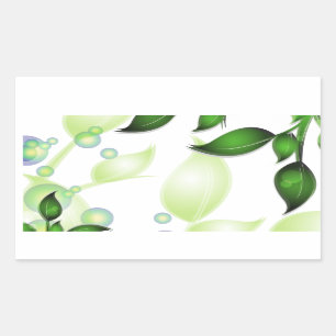 Fresh Garden Leaves on White Rectangular Sticker
