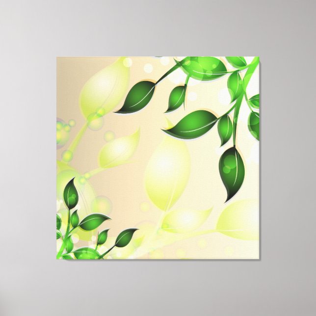 Fresh Garden Leaves Wrapped Canvas (Front)
