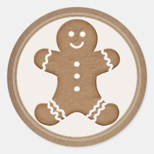 Fresh Gingerbread Man Cookie Kraft Envelope Seal