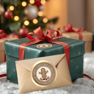 Fresh Gingerbread Man Cookie Kraft Envelope Seal