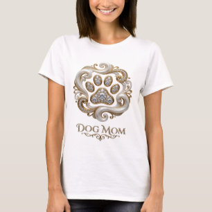 Fresh Gold DOG MOM Print T-Shirt