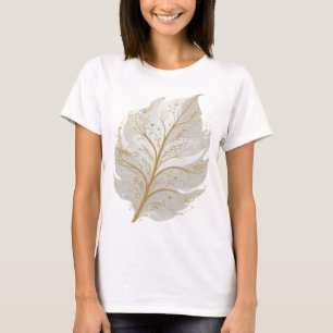 Fresh Gold GLOWING LEAF Text Design T-Shirt