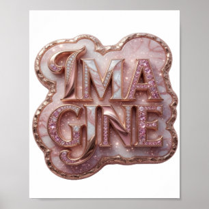 Fresh Gold IMAGINE 3D Text Art Poster