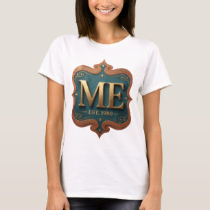 Fresh Gold ME EST 1980 Artistic Motif T-Shirt