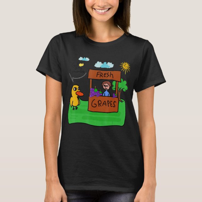 Fresh Grapes Got Any Ice Lemonade Stand  Cute Duck T-Shirt (Front)