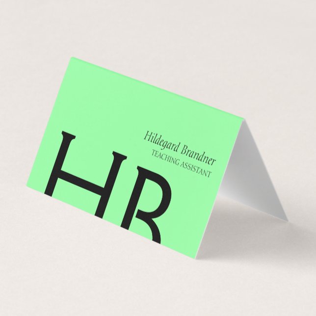 Fresh Green and modern white Business Card (Back)