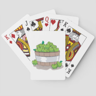 Fresh Green Apple Harvest Barrel Granny Smith Playing Cards
