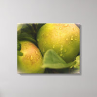 Fresh Green Apples with Water Droplets