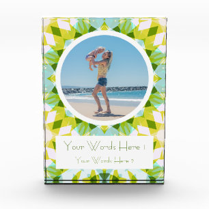 Fresh Green Blue Happy Mother’s Day Best Mom Gift Photo Block