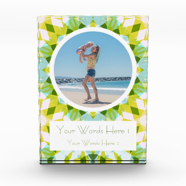 Fresh Green Blue Happy Mother’s Day Best Mum Gift Photo Block (Front)